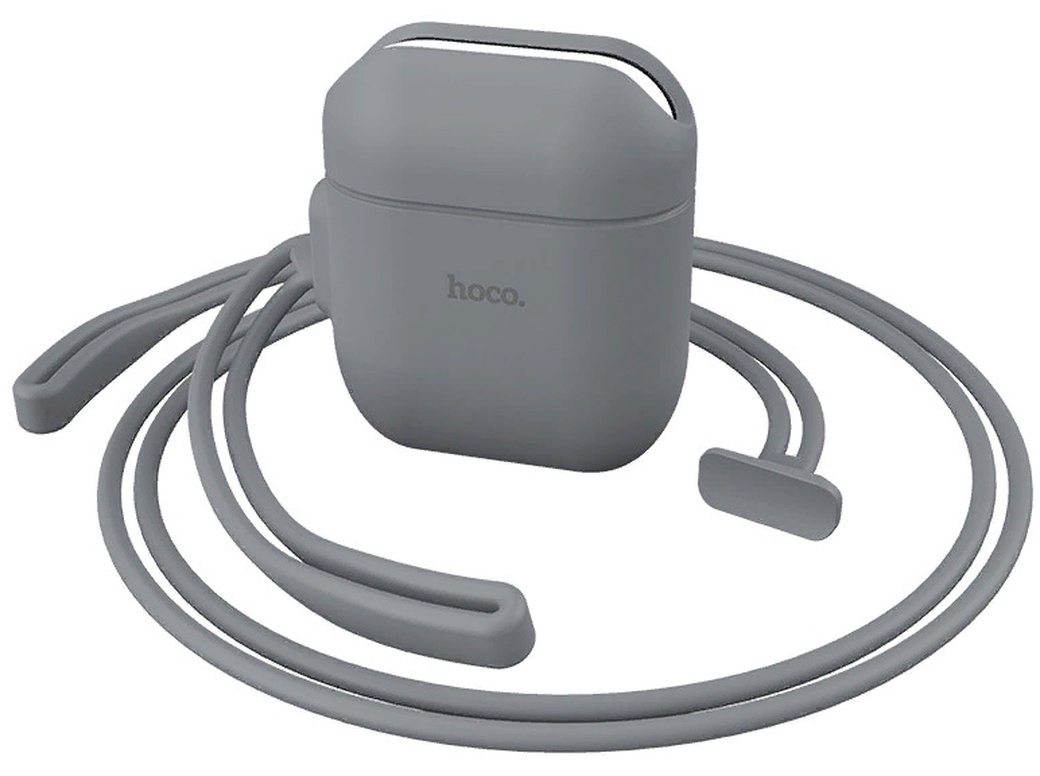 Защитный силиконовый чехол Hoco WB12 для iPhone Airpods1/2, серый фото