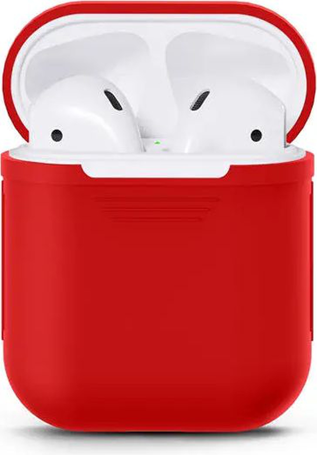 Противоударный силиконовый чехол для Apple Airpods, красный фото