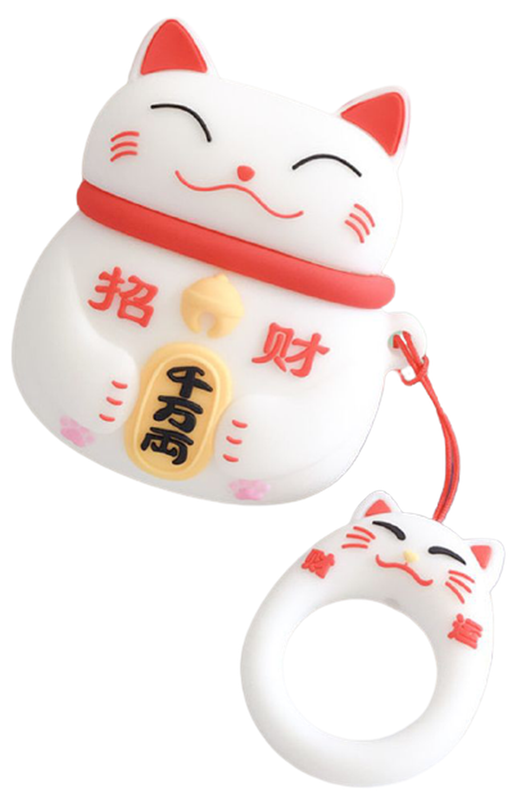 Защитный силиконовый чехол Bakeey Cat для наушников Airpods, белый фото