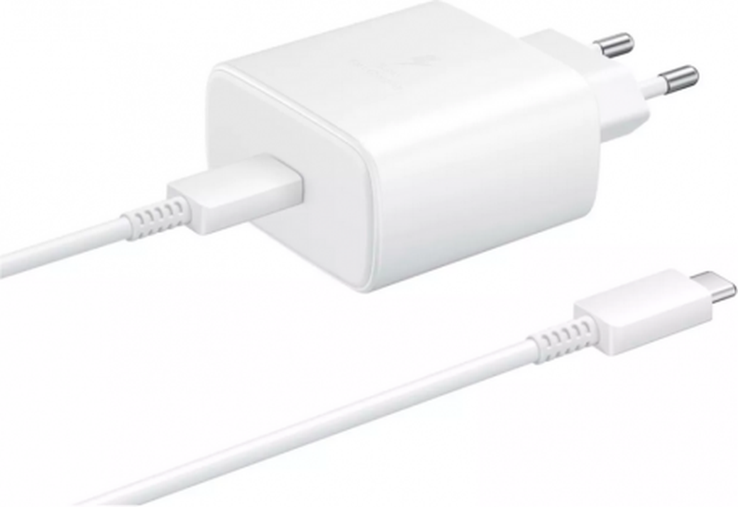 СЗУ адаптер USB Type-C, Power Delivery, 45Вт + кабель USB Type-C, белый, EP-TA845XWEGRU, Samsung фото