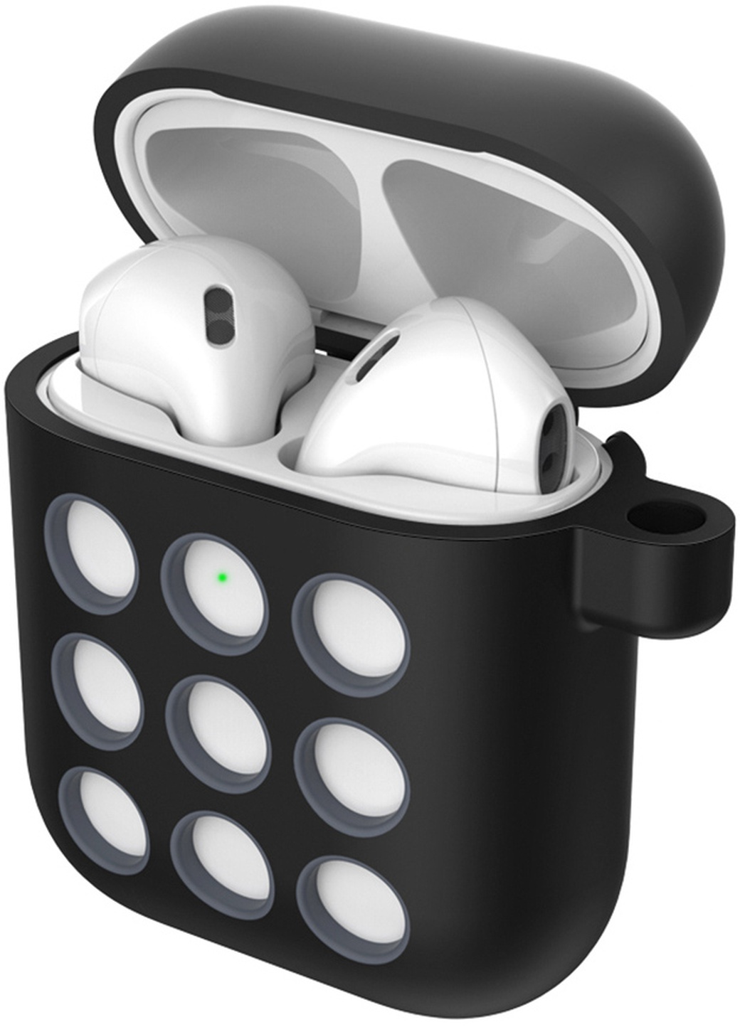 Силиконовый чехол Portable Liquid для Apple AirPods 1/2 Bluetooth, черно-белый фото