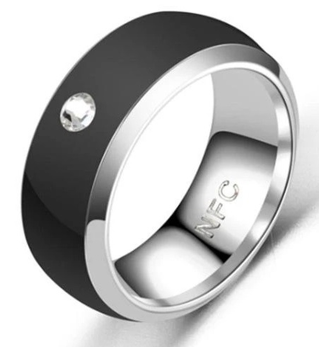 Умное кольцо Bakeey из нержавеющей стали, черный, размер 10 (19.8) фото