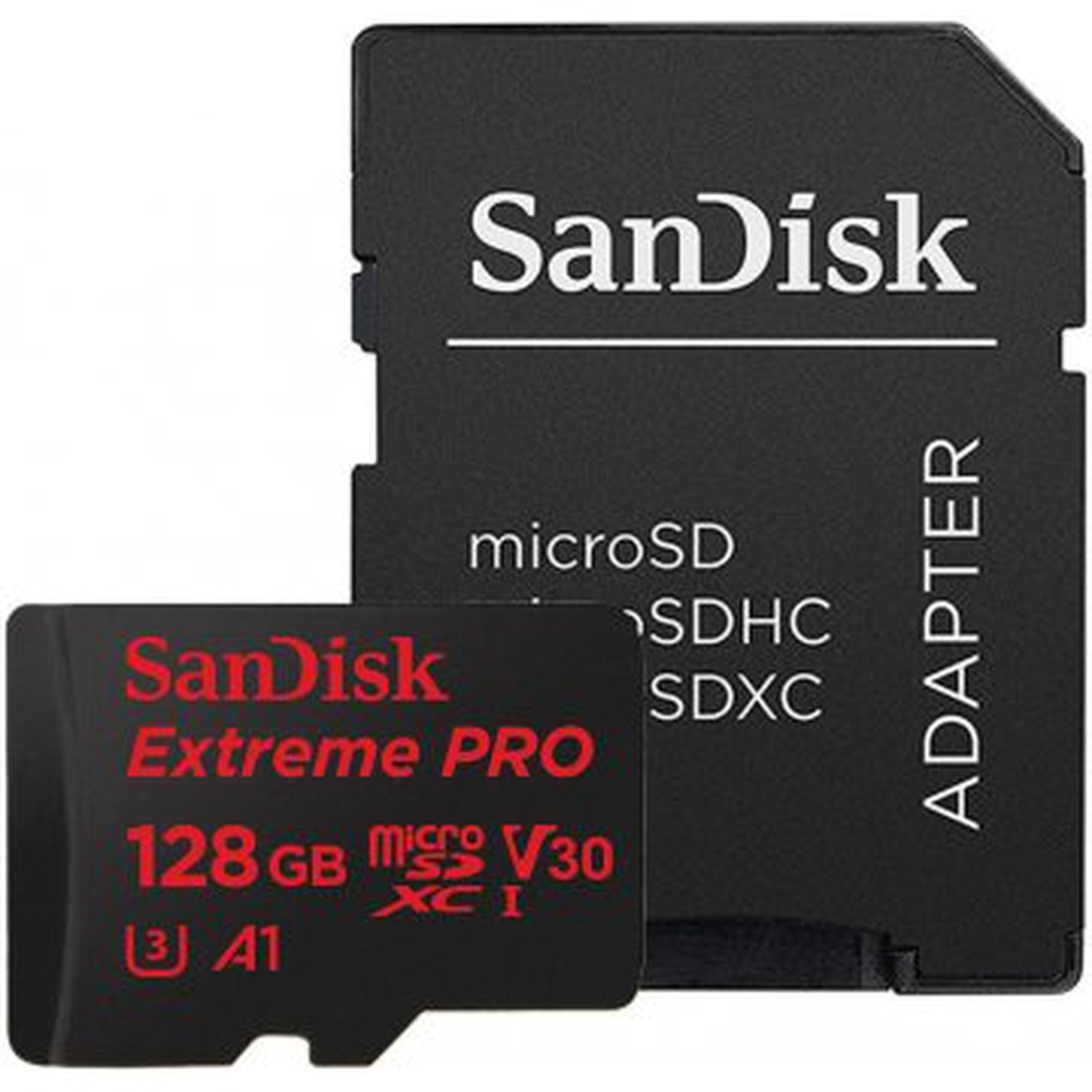 Карта памяти SanDisk Extreme Pro microSDXC 128GB Class 10 UHS-I U3 (100MB/s) + ADP фото