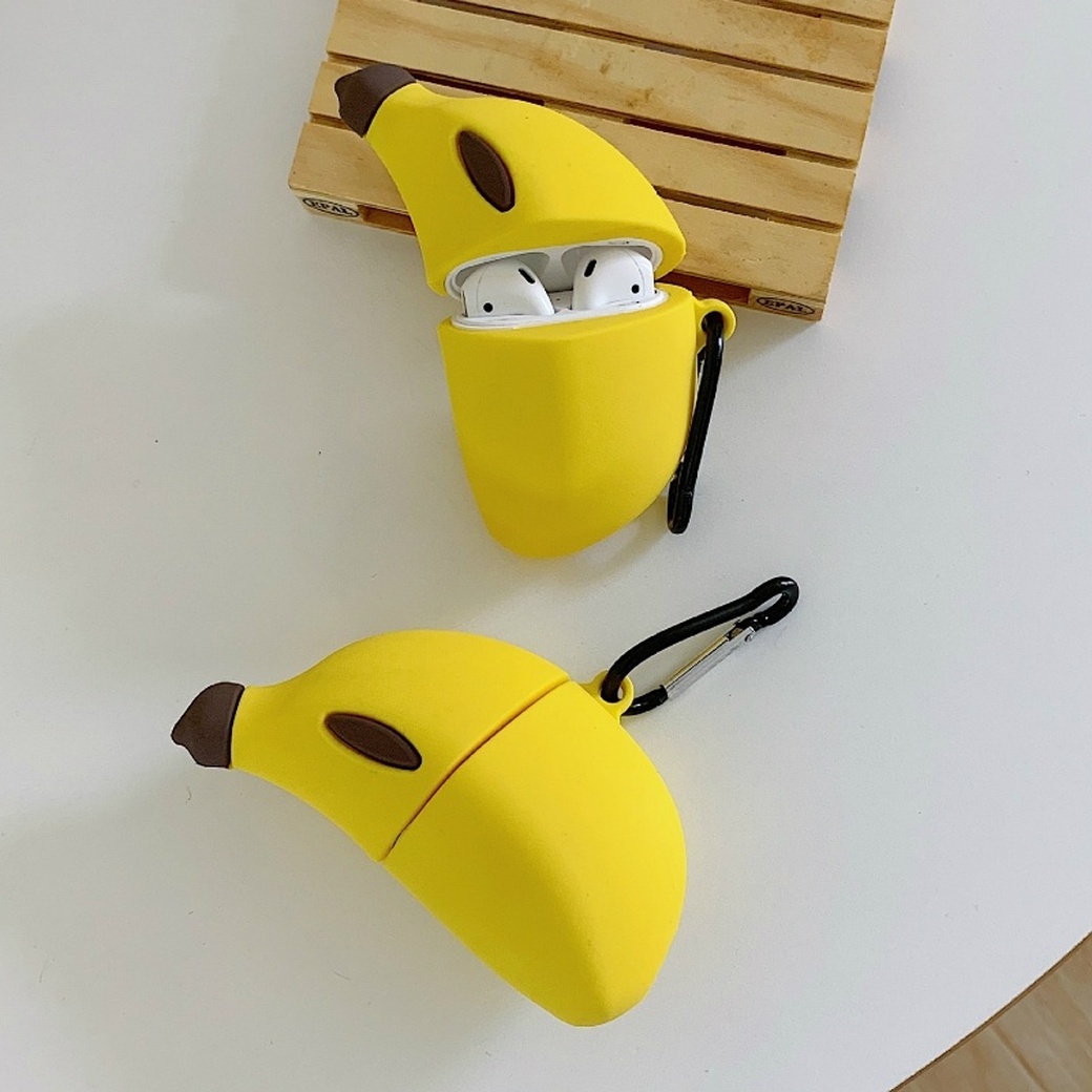 Защитный силиконовый чехол для AirPods 1/2, банан фото
