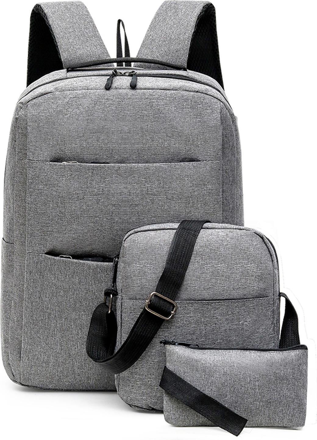 Комплект аксессуаров 3 в 1 рюкзак / сумка / сумочка, серый фото