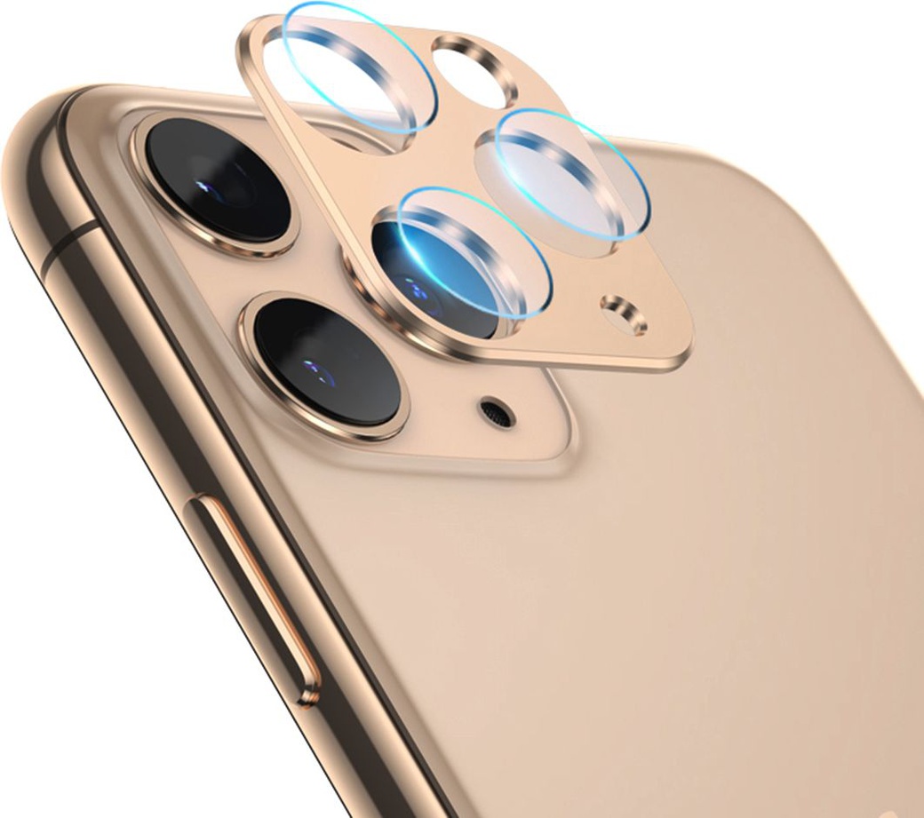 Стекло 3D + кольцо с защитой от царапин на линзе для iPhone 11, золотой фото