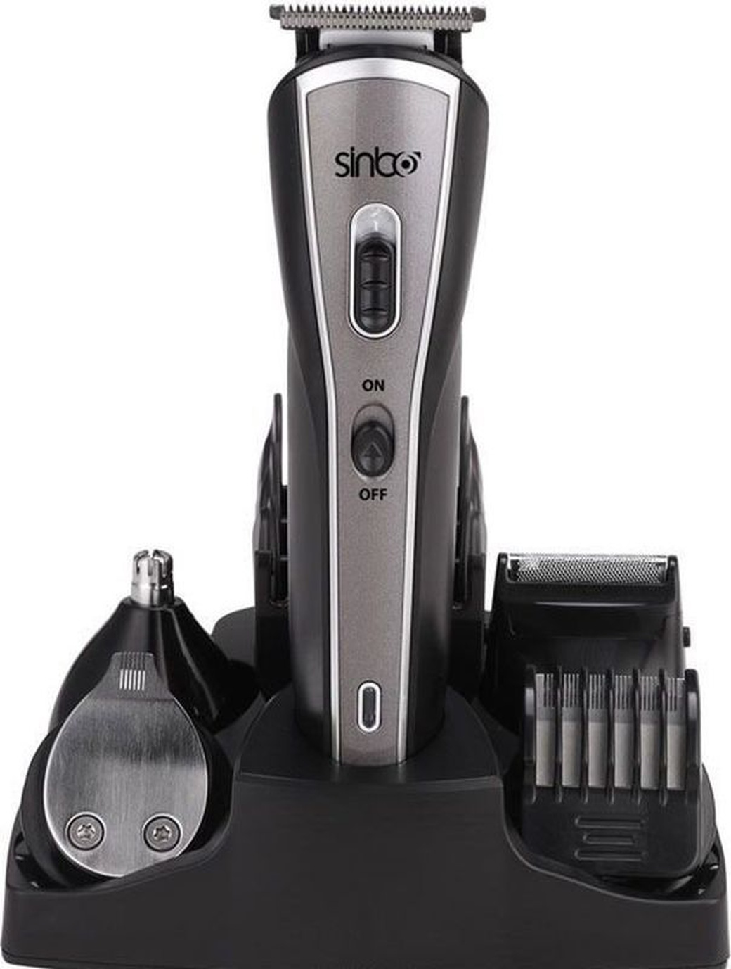 Машинка для стрижки Sinbo SHC 4352 серебристый/черный (насадок в компл:9шт) фото